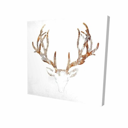 FONDO 16 x 16 in. Wood Looking Deer Head-Print on Canvas FO2789465